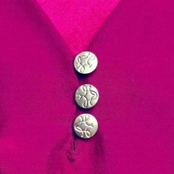 Leona by Lauren Leonard Shirt Womens Size Small Red Clara 100% Silk Tunic Blouse - Picture 9 of 10